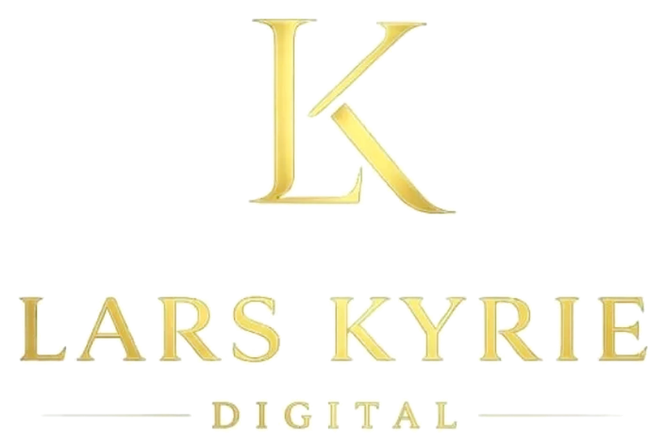 larskyrie logo: a gold LK monogram above the words Lars Kyrie Digital